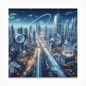 Futuristic Cityscape 38 Canvas Print