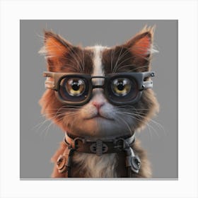 Cat With Glasses Canvas Print