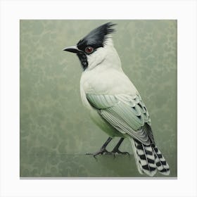 Ohara Koson Inspired Bird Painting Cardinal 3 Square Canvas Print