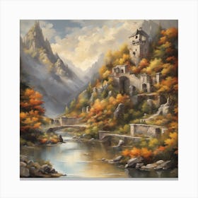 Castle In The Mountains Canvas Print