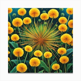 Whispers of Wishes: Dandelion Artistry Canvas Print