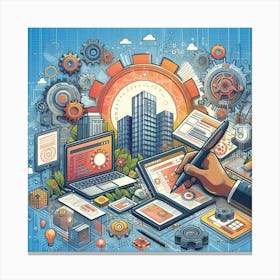 Business And Technology Concept Canvas Print