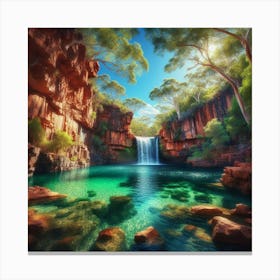 Waterfall In The Gorge Canvas Print