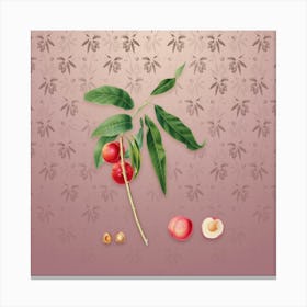 Vintage Apricot Botanical on Dusty Pink Pattern n.0532 Canvas Print