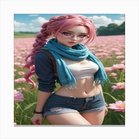 Pink Haired Girl 1 Canvas Print