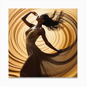 Dancer In Golden Dress Canvas Print