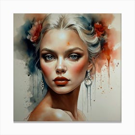 Watercolor Of A Woman 1 Canvas Print