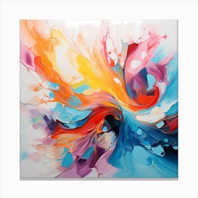 Colourful Harmony: Abstract Symphony in Oils Canvas Print