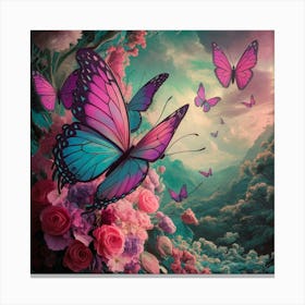 Butterflies In The Sky Canvas Print