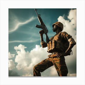 Soldier With Rifle Canvas Print