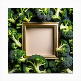 Green Broccoli In A Frame Canvas Print