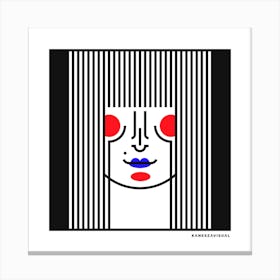 Mysterious Girl Square Canvas Print