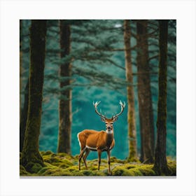 Deer In The Forest Canvas Print