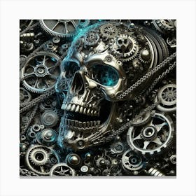 Skull With Gears 1 Canvas Print