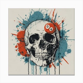 Billiard Ball Skull Canvas Print