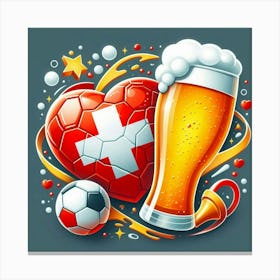 Swiss Beer And football euro 2024 Canvas Print