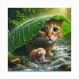 Cat In The Rain 11 Canvas Print