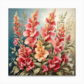 Flower Motif Painting Snapdragon Art Print 2 Canvas Print