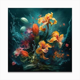 Flowers In The Water Canvas Print