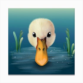 Duck On Water Canvas Print