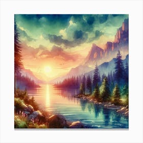 Sunset In The Mountains 1 Canvas Print