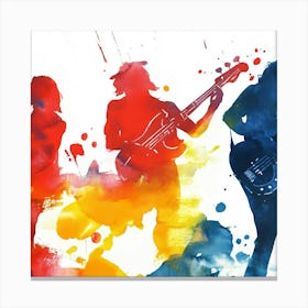 Four Musicians Playing Guitars Canvas Print