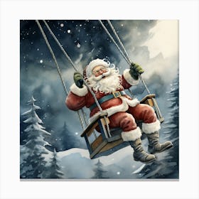 Santa Claus Swinging Canvas Print