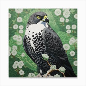 Ohara Koson Inspired Bird Painting Hawk 1 Square Canvas Print