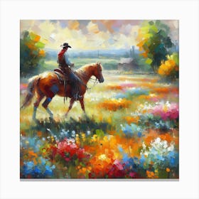 Horses In Landscape Canvas Print