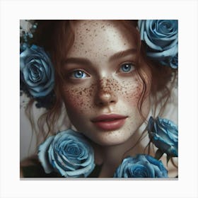Blue Roses 4 Canvas Print
