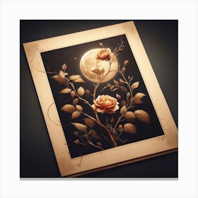 Moon And Roses Canvas Print