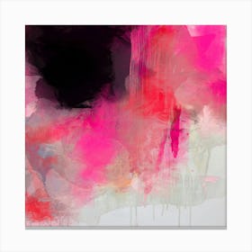 Bold Abstract Art, Vibrant Hot Pink, Red & Black Minimalist Print, Trending Contemporary Wall Art by Coltxwilde, Décor for Living Room & Bedroom 'Pink Cascade' Canvas Print