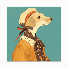 Dog In A Hat Canvas Print