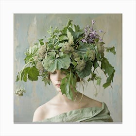 Woman With A Green Headdress Canvas Print