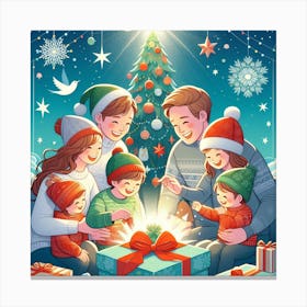 Christmas Family Canvas Print