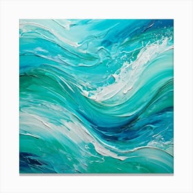 Abstract Turquoise Waves Embracing A Fresh Nautical Texture Gently Lapping Across The Canvas Blend (4) Canvas Print