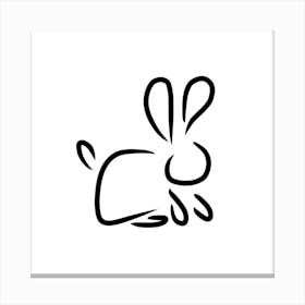 Line Art Rabbit Canvas Print