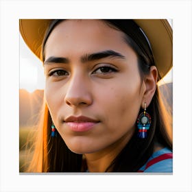 Young Woman With Earrings Canvas Print