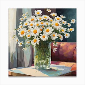 Daisy Elegance A Modern Living Room Bouquet (6) Canvas Print