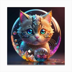 Kitty In A Bubble Canvas Print