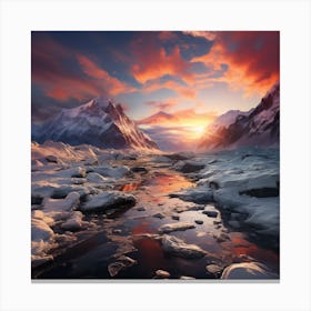 Sunset In The Arctic Canvas Print
