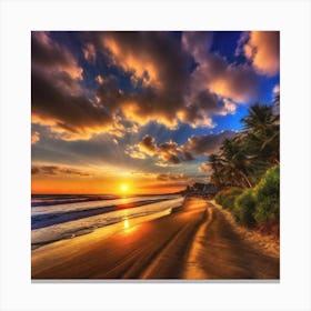 Sunset On The Beach 395 Canvas Print