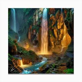 Waterfall In The Forest Canvas Print