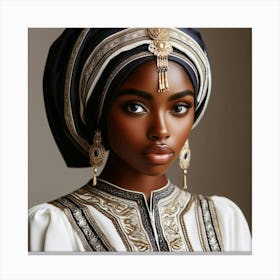 African Woman In A Turban Canvas Print