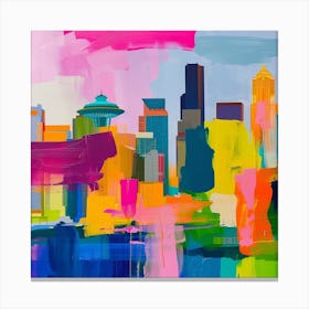 Abstract Travel Collection Seattle Washington 2 Canvas Print