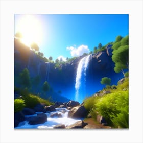 Waterfall In The Forest Canvas Print