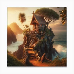 House On The Cliff Canvas Print