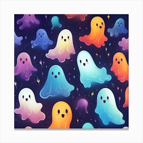 Ghosts Seamless Pattern 3 Canvas Print