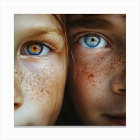 Two Children With Freckles Canvas Print