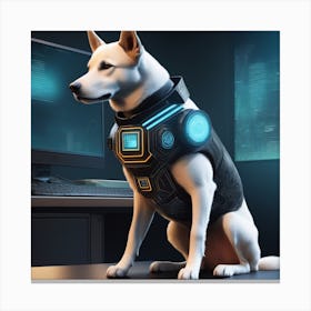 Cyberpunk Dog Canvas Print